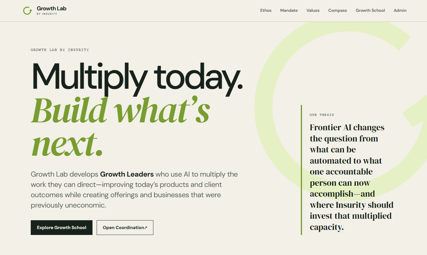 Growth Lab home page: Multiply today. Build what's next.